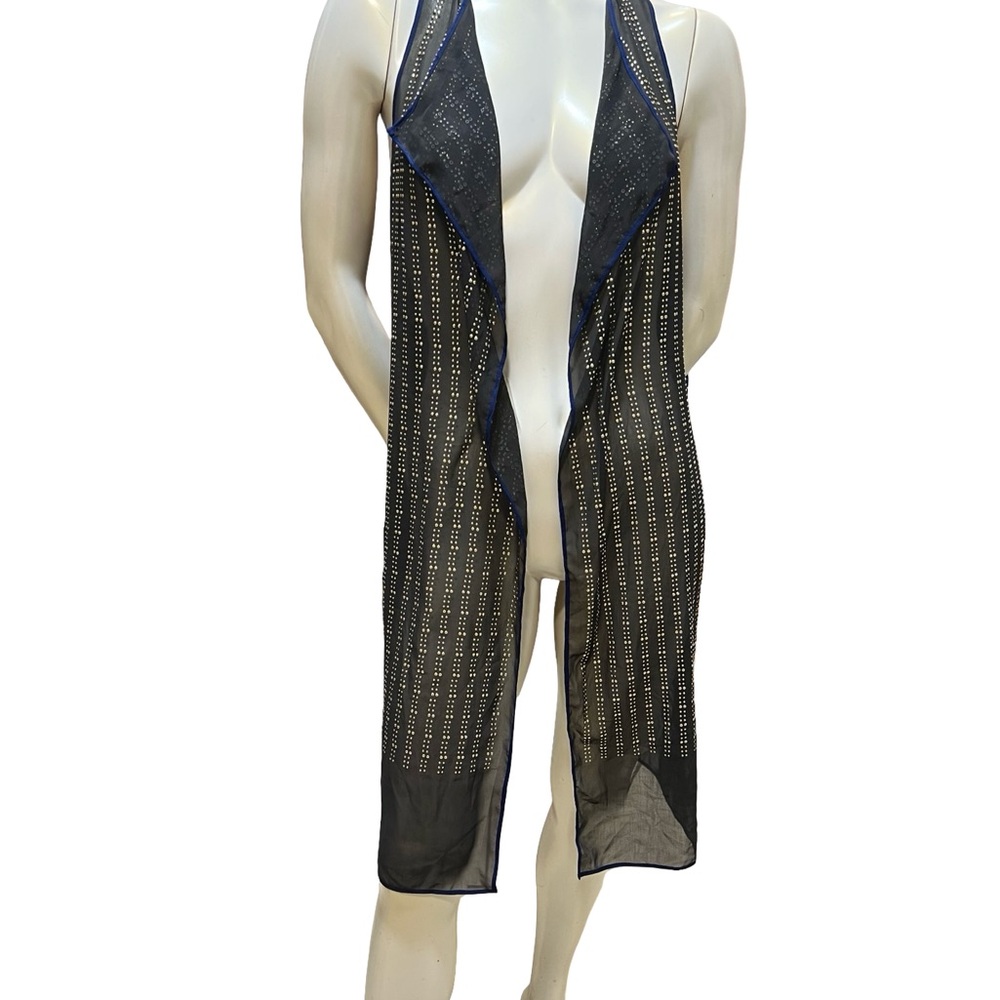Clover Canyon Black and Orange Sheer Vest medium